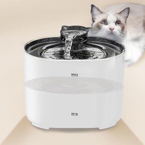 Fuente para gatos con cuenco de agua fluido y dispensador de 2,2 L para mascotas pequeñas 7