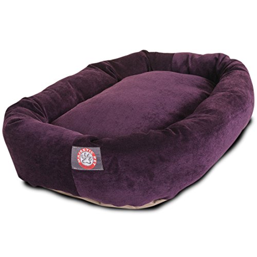 Image of Majestic Pet Villa 52 Inch Shredded Memory Foam Dog Bed for X-Large Sized Dog 52x35x11 Inch-Orthopedic Pet Bed with Removable Washable Cover-Washable X-Large Puppy Mat with Head Support-Aubergine