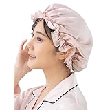 [SEAWIND] シルク ナイトキャップ ショートヘア用 22匁 ないときゃっぷ シルクキャップ 天然シルク100% うるつや美髪 (ピンクアッシュ,L)