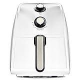 BELLA 2.6 Quart Air Fryer with Removable Dishwasher Safe Basket, White