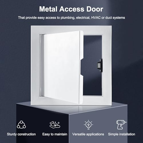 Panel de Acceso de Metal Blanco de 40x40 cm con Sistema Push para Paredes y Techos 3
