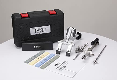 Latest 2023 Upgraded Ruixin Pro Rx-009 Knife Sharpener Professional Stainless Steel Kitchen Set 360 Degree Flip Fix-Angle With 4 Sharpening Stone Black #TOP1