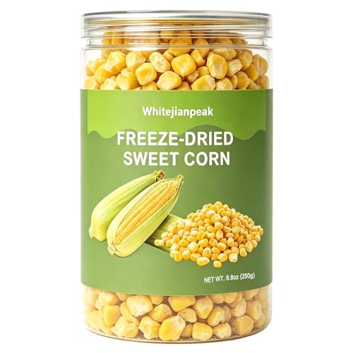 Whitejianpeak Freeze Dried Corn Kernels Sweet Dehydrated Corn for Cooking & Snacking 8.8oz/250g