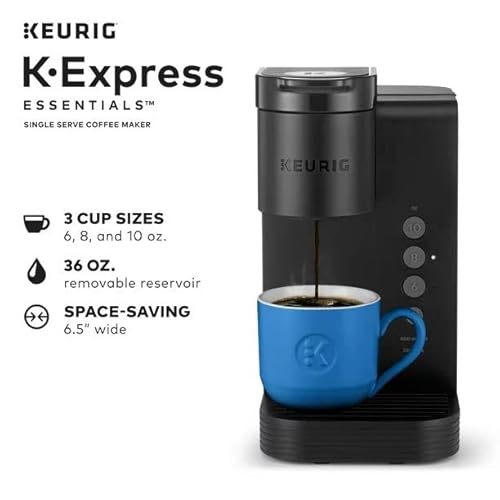 Fivean Máquina de café K Express Essentials de dose única, cápsula K, preta