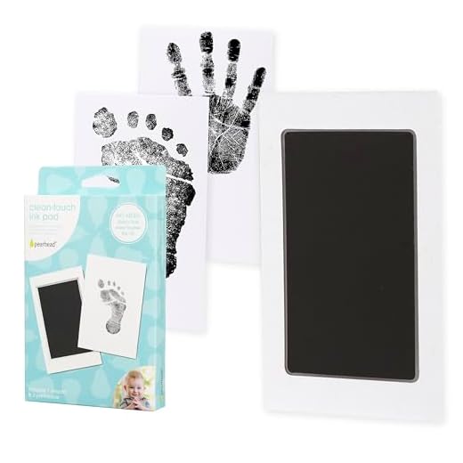 Pearhead Newborn Baby Handprint or Footprint “Clean-Touch” Ink Pad, Black