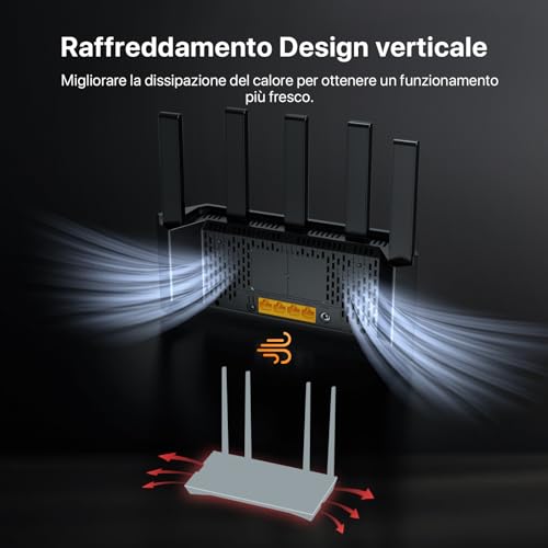 RE6L Pro Router WiFi 7, Dual-Band BE5100Mbps, Compatibile con WiFi+ Mesh, Porta 2.5Gbps, Gigabit Porte WAN/LAN, Antenne Verticali, One-touch Connessione NFC, 4K-QAM, MLO, Streaming 8K, VR/AR,VPN - Router - Immagine 4