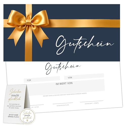 Eummel Gutscheinkarten zum Selbstausfüllen (50er Set) inkl. Aufsteller + Aufkleber | Blanko Gutscheine zum Ausfüllen als Vorlage | Premium Druck | Weihnachten Eummel Gutscheinkarten zum Selbstausfüllen (50er Set) inkl. Aufsteller + Aufkleber | Blanko Gutscheine zum Ausfüllen als Vorlage | Premium Druck | Weihnachten