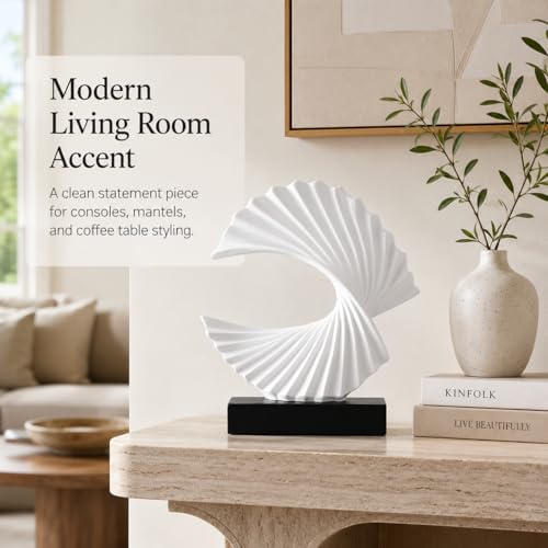 Escultura de Onda Blanca Moderna para Decoración miniatura 3