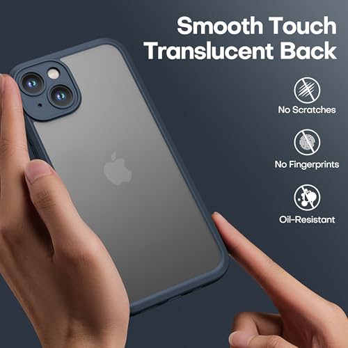 ImpactStrong Heavy Duty Guard for iPhone 13 Case [Camera Protection] [Military Grade Drop Protection] Slim Translucent Matte Phone Case 6.1 Inch, Navy Blue - image 3