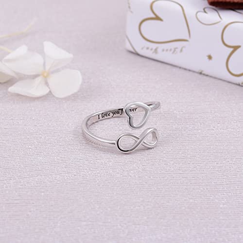 925 Sterling Silver Inspirational Jewelry Rings Adjustable Ring Personality Encouragement Gift for Teens Women3