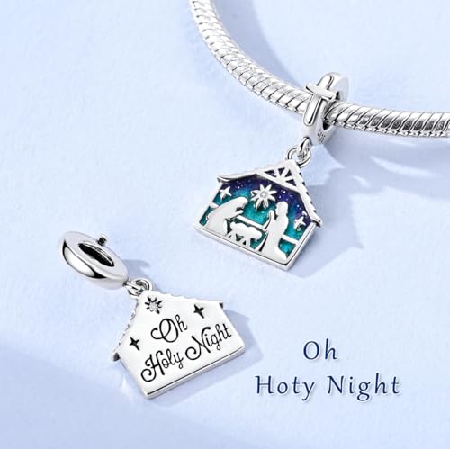 Image of 925 Sterling Silver Charms,Hypoallergenic Beads,Compatible with Pandora Bracelets and Necklaces,Women Holiday Gift Pendants