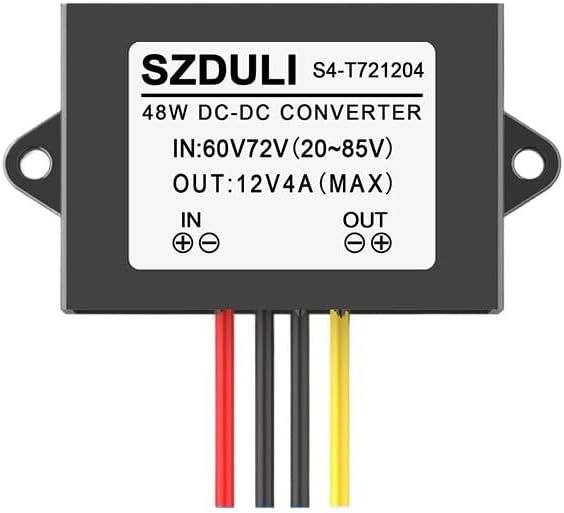 60V72V to 12V DC Power Converter 20-85V to 12V car Power Step-Down Module 72V to 12V car Power Regulator(72V to 12V 4A)