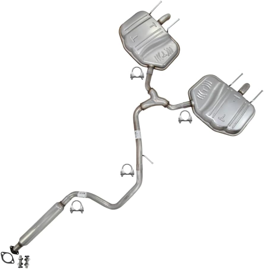 Exhaust Resonator Y-Pipe Pair of Mufflers System Kit Compatible for 2011-2017 Buick Regal 2.4L | Stainless Steel | Northeastern Exhaust | Includes Clamps and Gasket | Automotive Replacement Part