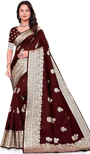 Sari pure soie style Kanjivaram Banarasi pour femme