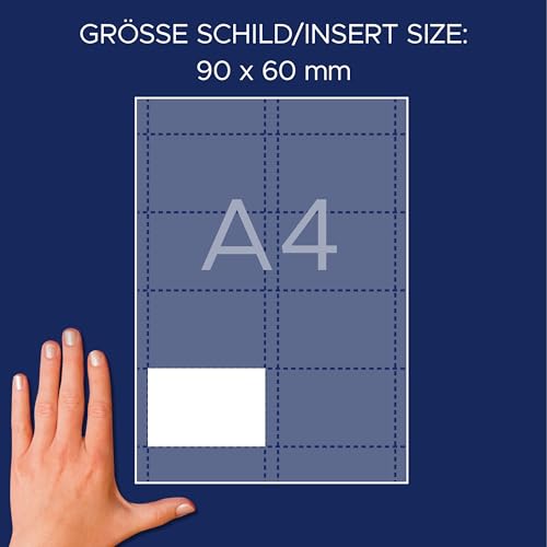 AVERY Zweckform L4728-20 Einsteckschilder für Namensschilder 160 Stück (60x90mm, individuell bedruckbare Einsteckkarten, feine mikroperforation, passend für Ausweishüllen AVERY Art. 4822-4825) weiß