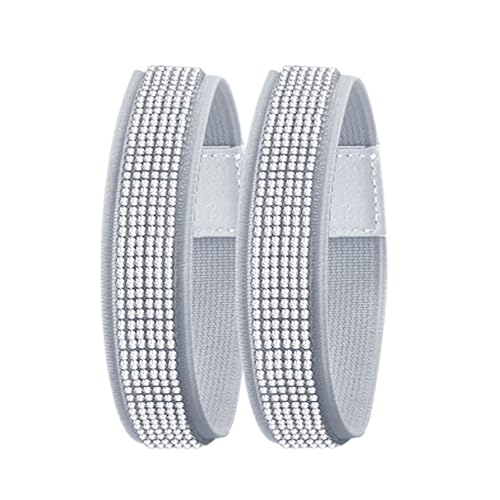 Sangles à talons hauts de luxe avec cristaux en diamant et élastique durable