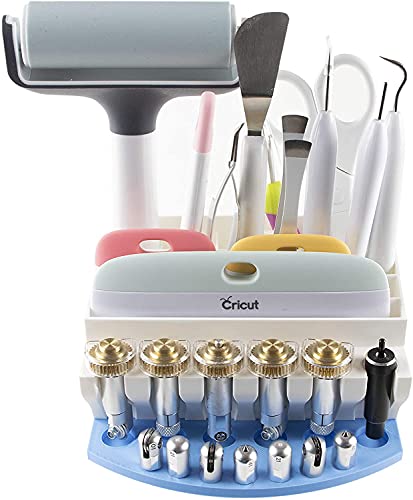 Image of Organizer for Cricut Tools and Accessories Blade Holder Caddy,Storage Compatible with Cricut Maker Blades /QuickSwap Tip /Explore DeepCut Blade(Blue)