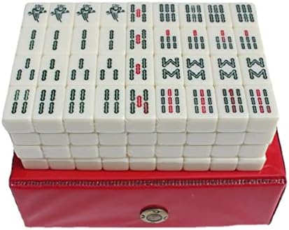 Ainichi Mahjong Game Set - Mini Mah Game - Portable Majiang Set with Dices, Traditional Mah Jongg Games for Family Game Night