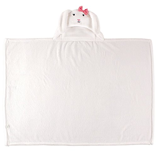 Image of Hudson Baby Unisex Baby and Toddler Hooded Animal Face Plush Blanket, Bunny, One Size