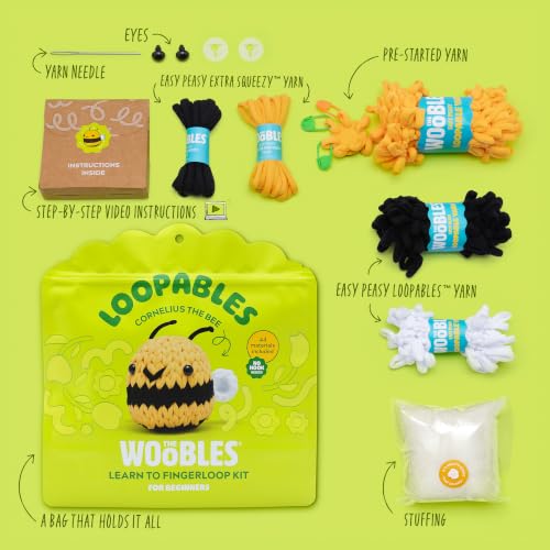 Image of The Woobles Loopables Cornelius the Bee Finger Loop Yarn Kit Beginners+
