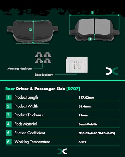 Image of SCITOO D835 D707 Front Rear Brake Pads Sets Fit For Lexus ES300 2000-2001,For Toyota For Camry 2000-2001