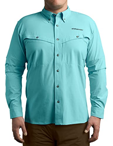 Whitewater Lightweight Moisture Wicking Long Sleeve Fishing Shirt with UPF 50 (3X-Large, Lagoon)