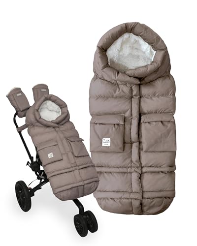 Image of 7AM Enfant Stroller Blanket 212 - Adjustable Baby Car Seat Zipped Blanket for Babies Winter, Unisex Multi Purpose Fleece Lined Warm Hooded Toddler Footmuff Water Repellent | (6M - 4T)