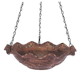 Hanging Bird Bath for Outdoor 10in Bird Bath,Hanging Bird Feeder with Hook and Chain for Wild Birds, (1PACK)