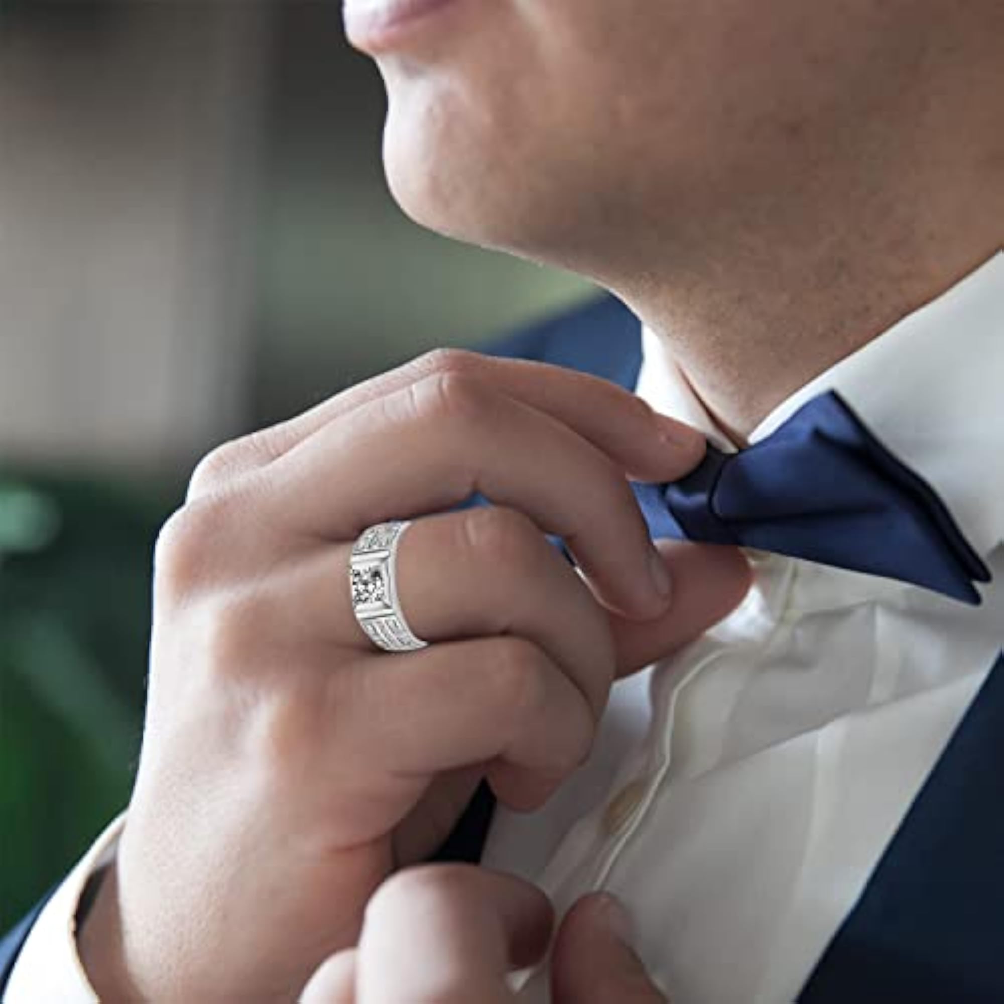 CZ AD Valentine Gift American Diamond Silver Plated Ring