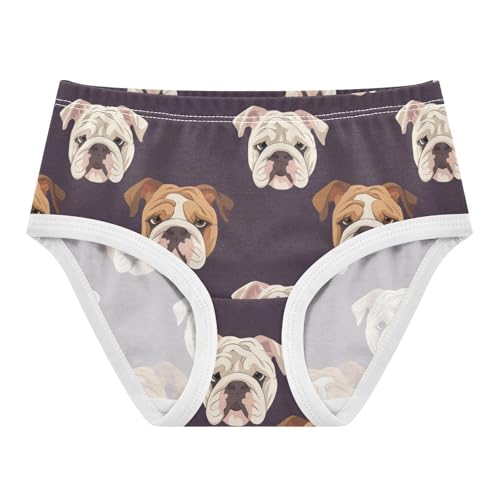 Wusikd English Bulldog Face Girls' Underwear Cotton Girls Briefs Soft Toddler Underwear 2T