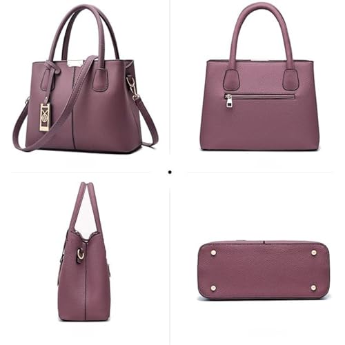 Image of Women's PU Leather Handbag Stylish Tote Shoulder Bag with Crossbody Strap Elegant Spacious Purse for Work & Everyday Use