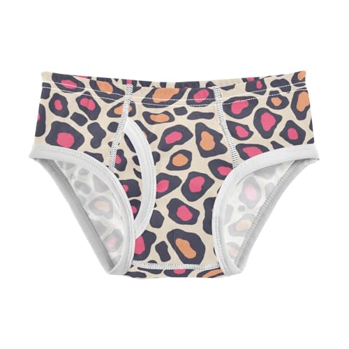 KLL Leopard Pattern Pink Black Hawaiian Toddler Boys' Soft Training Underwear Breathable Children Undies