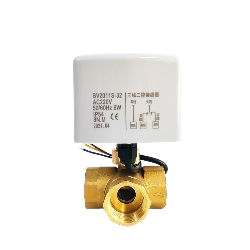 PAKMEZ 1/2" 3/4" 1" 1-1/4" 1-1/2" mosiężny zawór kulowy trzy sterowanie drutem trójdrożny 220 V 24 V 12 V (1/2", 220 V AC)