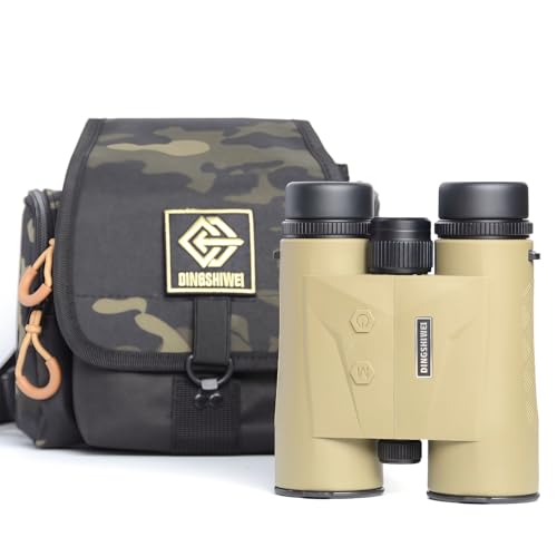 Rangefinder Binoculars 10x42mm HD Laser Binoculars 1968 Yards Long Range Ultra Clear View 0.15s Fast 0.5m Accuracy IP65 Waterproof for Hunting Golf Bird Watching Outdoor Khaki