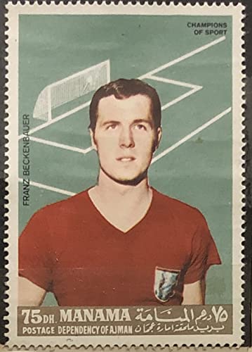  Francobollo Stamp 75 Dh Champions of Sport Franz Beckenbauer Dependance of Ajman 1970 USATO