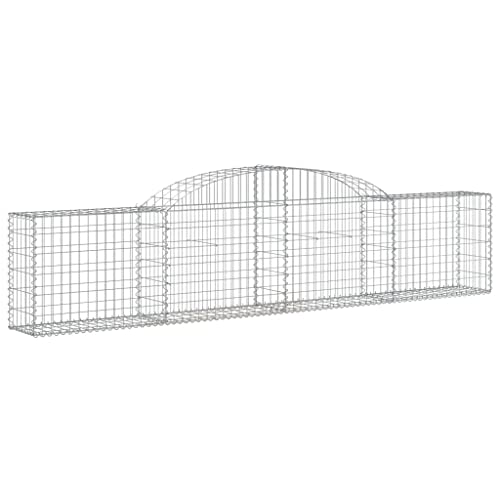 vidaXL Panier de gabions arqué 300x30x60/80 cm Fer galvanisé