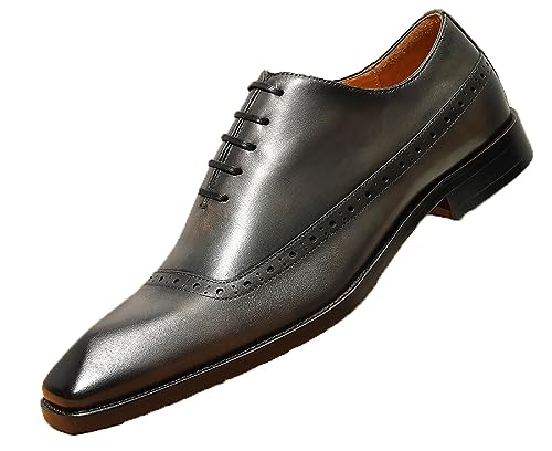Santimon Mens Oxfords Formal Dress Shoes Genuine Leather Cap Toe Derby Fashion Comfortable Tuxedo Wedding Business Casual Prom Shoes for Men4