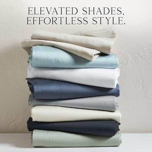 Image of KARISSA MAE Luxury Bamboo Viscose Split King Size Sheet Set, FSC Certified | Includes 2 Twin XL Fitted Sheets | Sleep Number & Adjustable Bed | Cooling | 18 inch Deep Pocket w / Corner Straps [White]