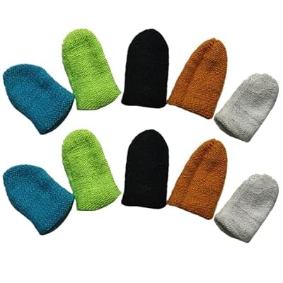HOOWIFFY Anti-Sweat Finger Sleeves Screen Touch Finger Covers 10pcs for Gaming with Conductive Fiber and Spandex Material Sweatproof and Comfortable Phone Game Accessory Random Color