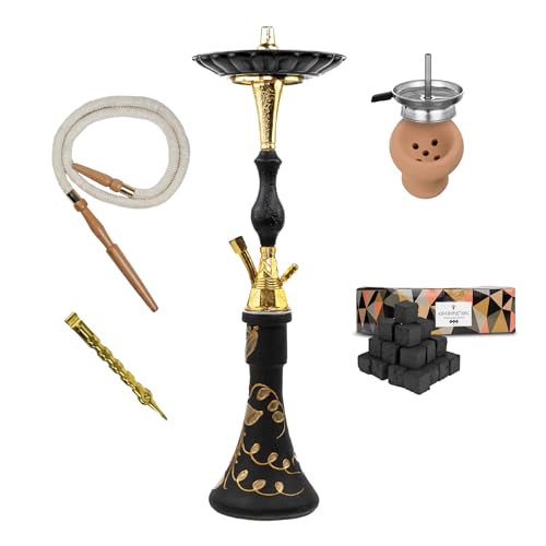 Narghilè Tradizionale Pharaoh 70 cm Ottone Dorato | Shisha Completa