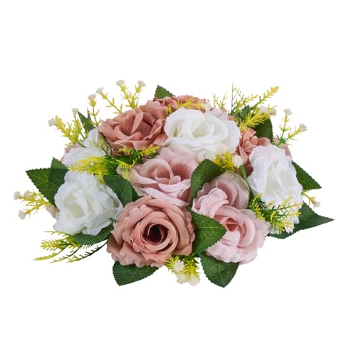 Vevor Flower Ball Arrangement Bouquet 10PCS, 9.5-Inch Diameter Artificial Flower Balls Wedding Table Centerpieces, Faux Rose Arrangements For Wedding - 9