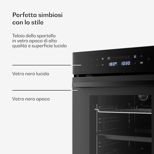 Klarstein Velaire Forno Da Incasso 45 Cm - 49L, 10 Funzioni, Classe A, Touch, Triplo Vetro, Timer, Blocco Bambini, Forno Elettrico Ventilato Da Incasso, Facile Da Pulire - 5