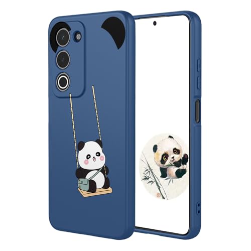 YUEQIAN Cover Silicone Liquido per Oppo A5 4G / 5G, Ultra Sottile Setoso Morbido TPU Antiurto Custodia, Simpatico Animale Floreale Motivo Ragazza Donna Cover - Panda