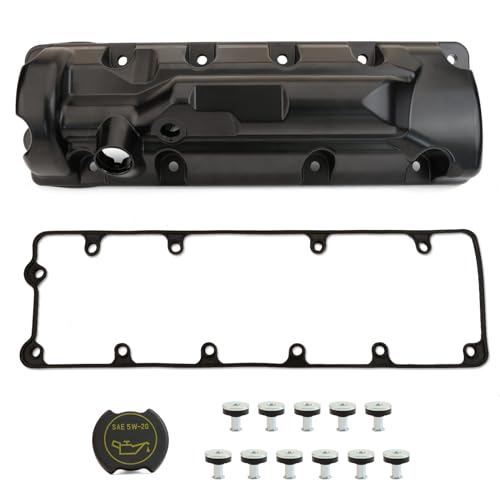 Image of Aluminum Passenger Side Valve Cover with Gasket Compatible with 2008-2014 Ford E-150 2008-2014 Ford E-250 2004-2010 Ford F-150 OE 7W7Z-6582-B 7W7E-6582-BE