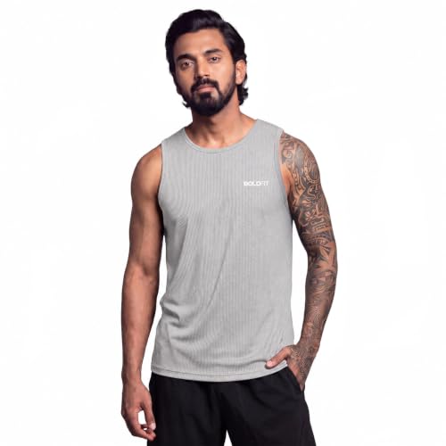 Image of Boldfit Sleeveless Tshirts for Men Cotton Gym Vest Tank Top Men Quick Dry Workout Sando for Man Stretchable Mens Baniyan Innerwear Vest for Running, Training, Yoga, Everyday Wear Comfort Fit Tshirt