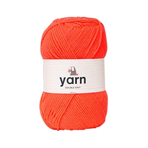 Korbond Double-Knit Yarn - Bright Coral - 100g Ball of Acrylic Wool - Knitting or Crochet - Hypoallergenic & Vegan - DK Cover