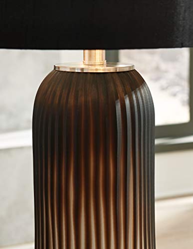 Signature Design By Ashley Abaness Contemporary 28.63" Glass Table Lamp, 2 Count, Black #TOP2