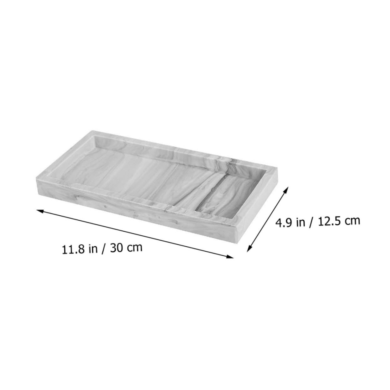 Alipis Counter Tray Silicone Storage Tray for Bathroom Kitchen Living Non Slip Vanity Organizer for Keys Cosmetics Rings Marble Design Capacity Home Storage
