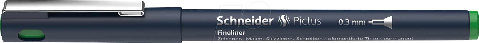 Schneider Pictus Fineliner Pen, 0.3mm Line Width, Green
