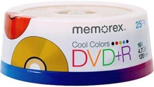 Memorex DVD+R 16X Cool Colors 25pack